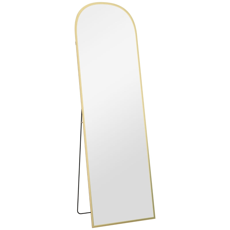 Floor Mirror 162cm – Gold Finish with Sleek Aluminium Standing Frame