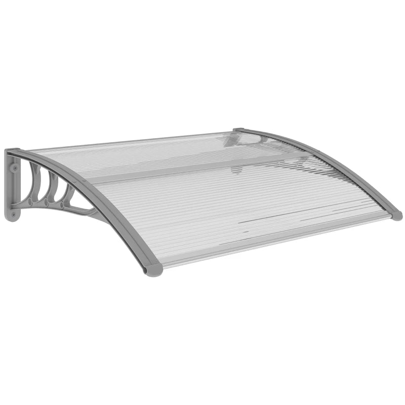 Durable Clear Door Canopy 100x75cm – Aluminum Frame & Water-Resistant Polycarbonate