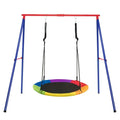 Sturdy Metal Swing Frame Set with Carabiners and Ground Stakes