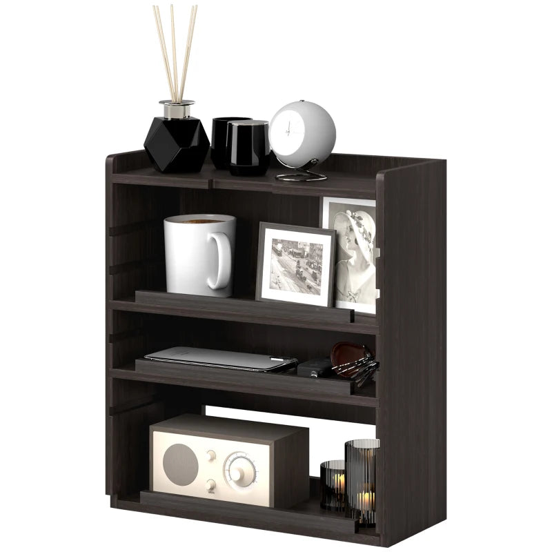 Desktop Storage Organiser – 4 Tiers, Dark Brown