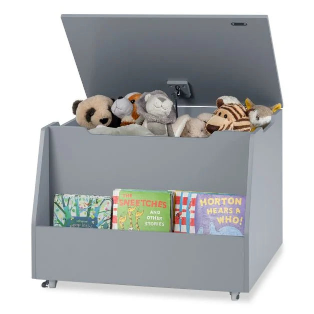 Kids Rolling Toy Storage Organizer with Bookshelf for Playroom & Bedroom