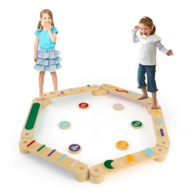 Montessori Stepping Stones & Balance Beam Set for Toddler Development