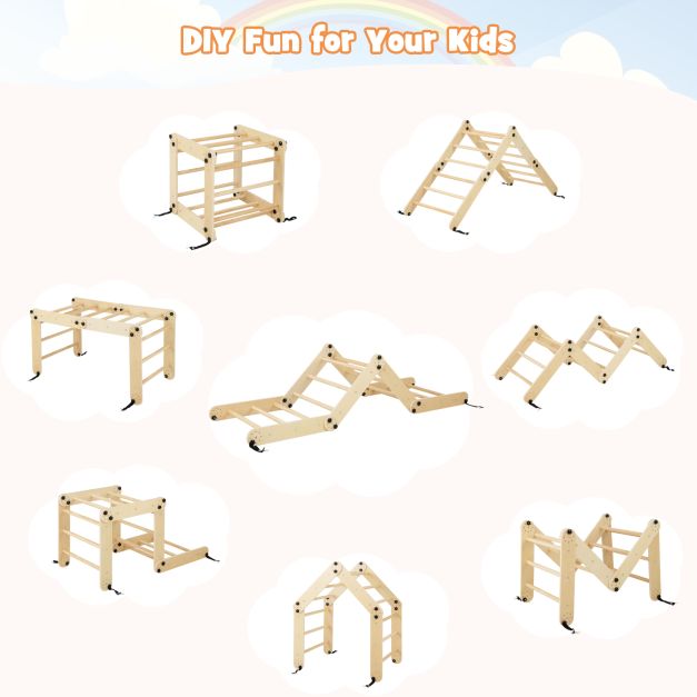Foldable Montessori Climbing Set with Fun Seesaw for Toddlers