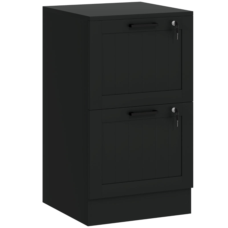 Office Storage Cabinet – 2-Drawer Filing Cabinet with Lock, Black