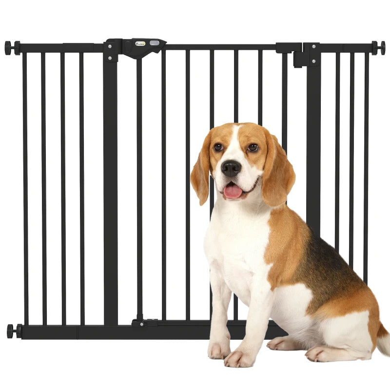 Black Adjustable Safety Gate with Extensions & Screws