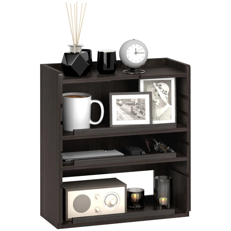 Desktop Storage Organiser – 4 Tiers, Dark Brown