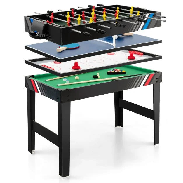 Multi Game Table 4-in-1 with Accessories for Home Playroom