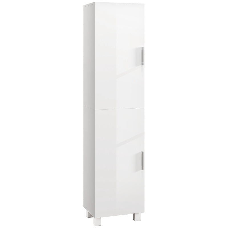 Freestanding Tall Cabinet for Bathroom – Double Doors & Storage Shelves