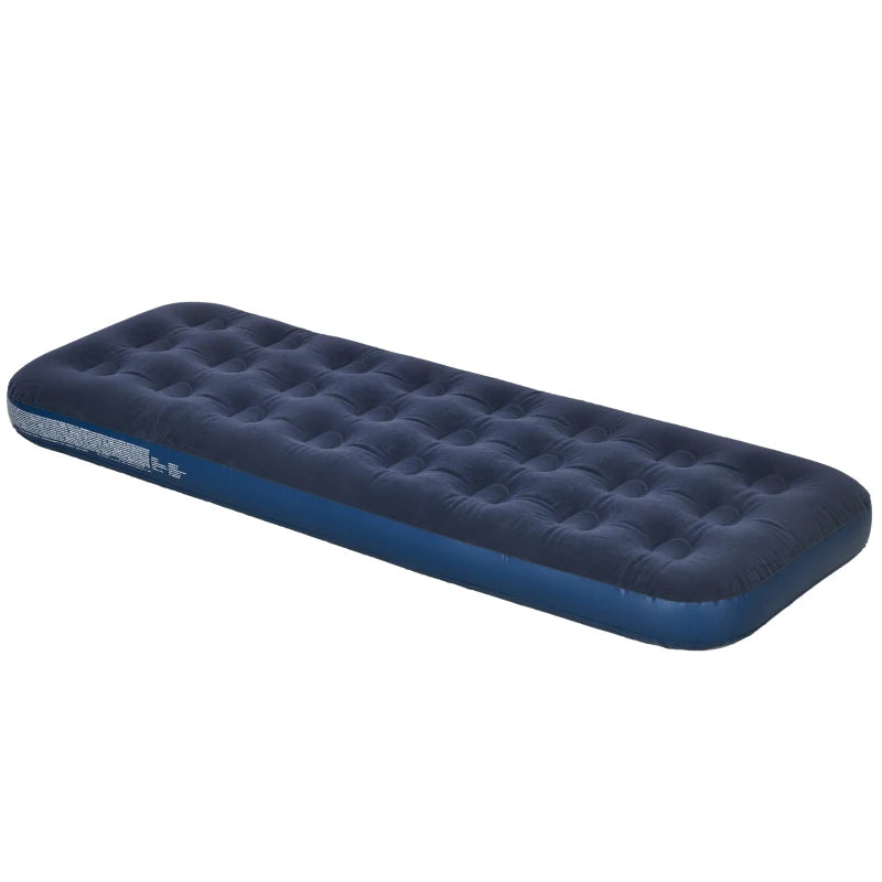 Single Air Bed with Hand Pump – Inflatable Mattress, Blue