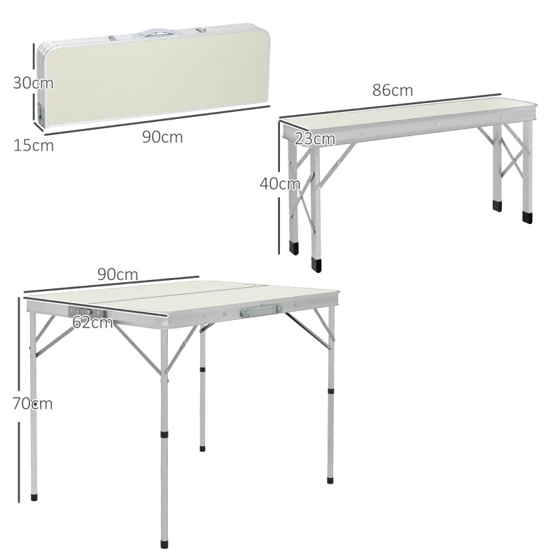 Portable Folding Picnic Table & Bench Set, 3-Piece