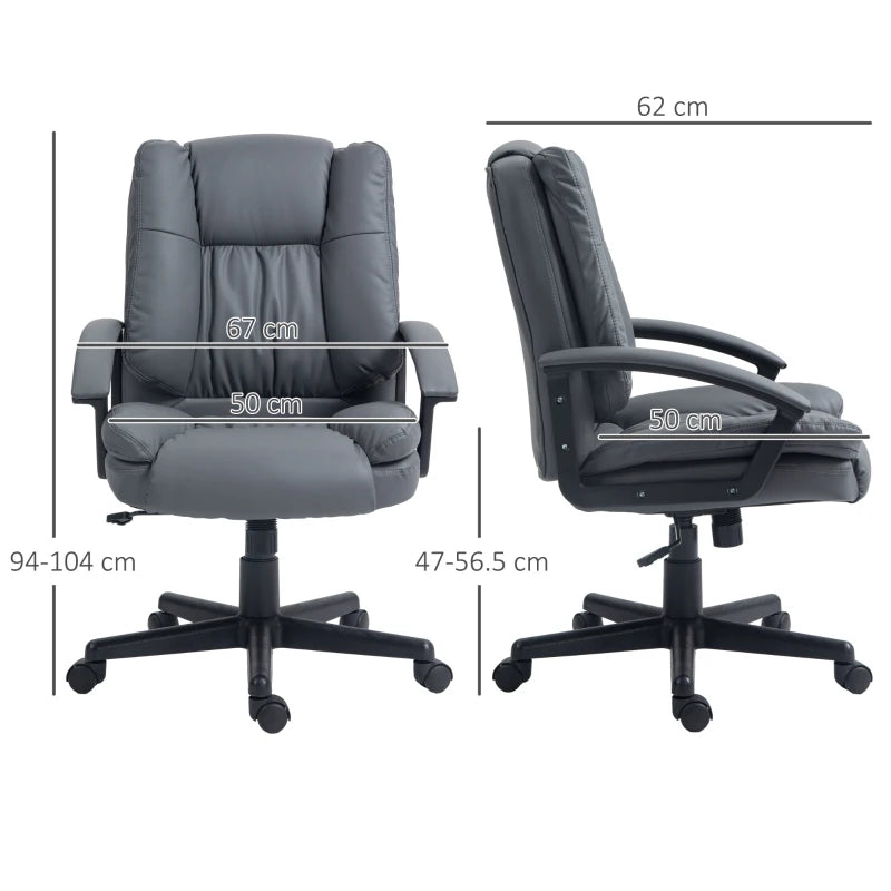 Dark Grey Mid Back Office Chair with Swivel Wheels