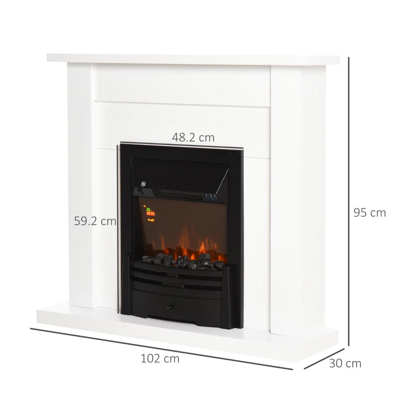Modern Electric Fireplace Suite – Remote, LED, 1000W/2000W