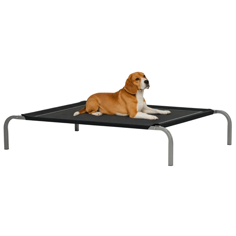 Elevated Cooling Pet Bed for Medium & Large Dogs – Raised Cot, Black