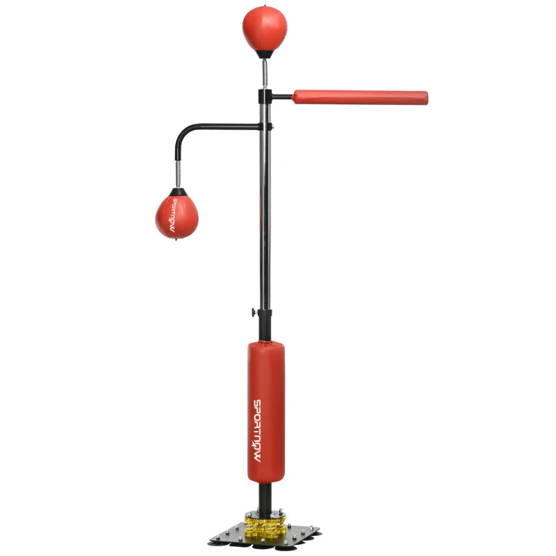 Red Freestanding Boxing & Speed Bag with Reflex Bar