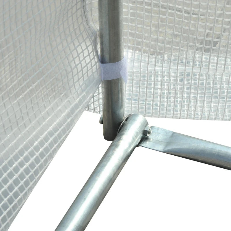 Walk-In Polytunnel Greenhouse with Metal Frame, Zippered Door & Multiple Windows 6x3x2 m