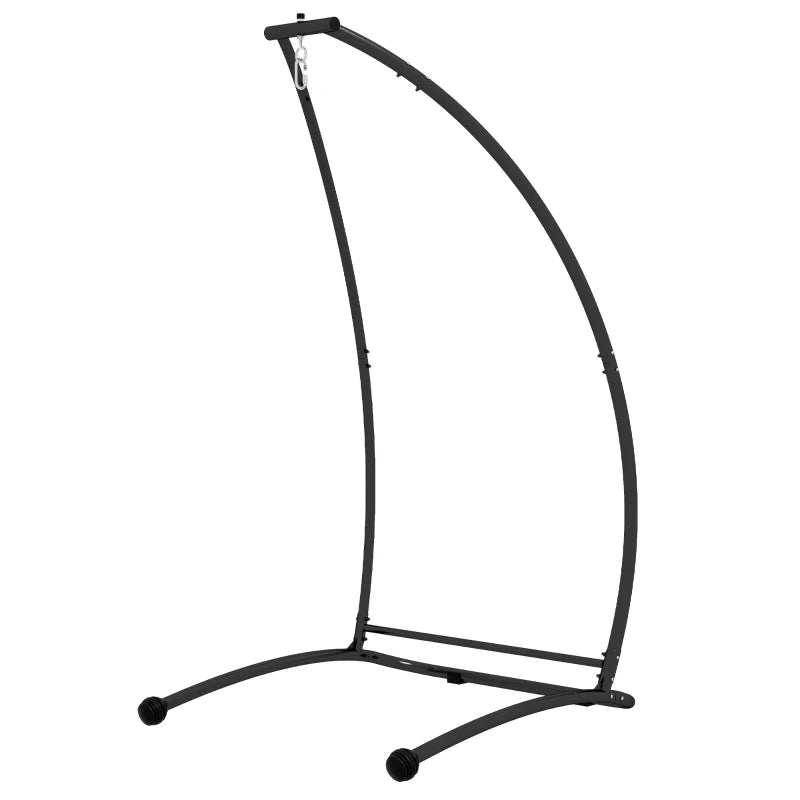 Black C-Shaped Hanging Chair Stand – Durable Metal Frame for Indoor & Outdoor Use