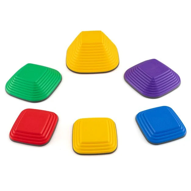 Kids 6-Piece Square Stepping Stones with Non-Slip Surface for Balance