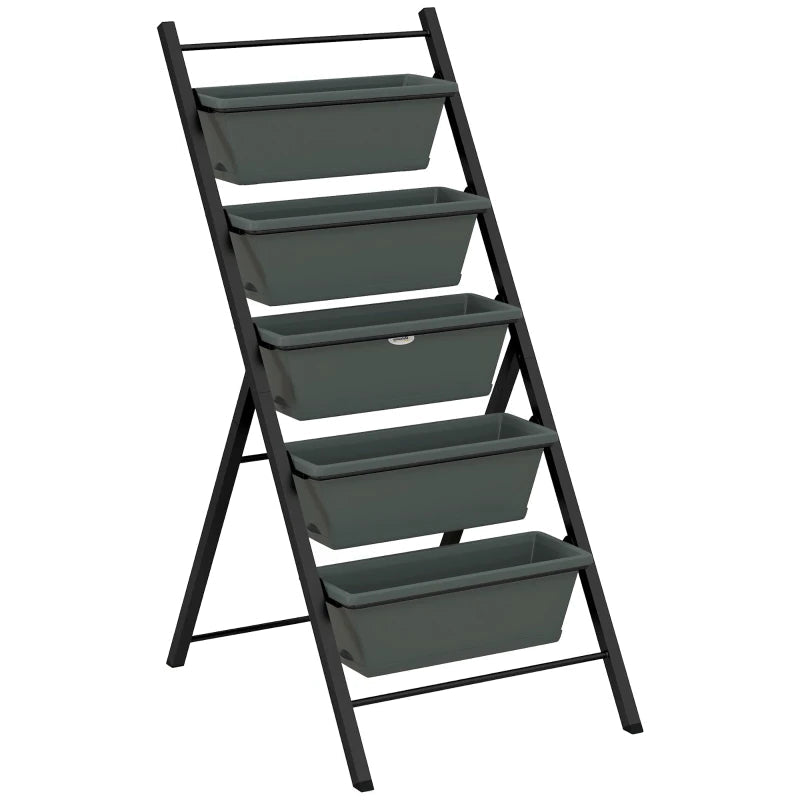 Vertical Garden Planter with 5 Tiers – Outdoor Raised Bed for Flowers and Veggies