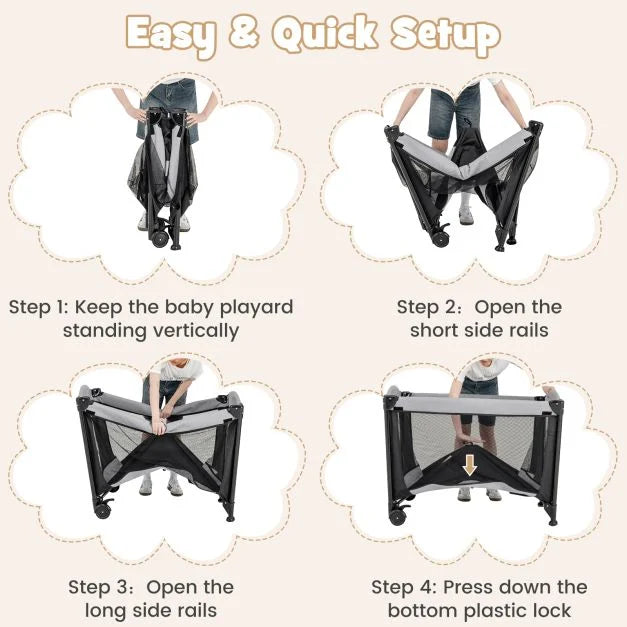 5-in-1 Portable Baby Nursery Center with Bassinet, Cradle, and Play Features