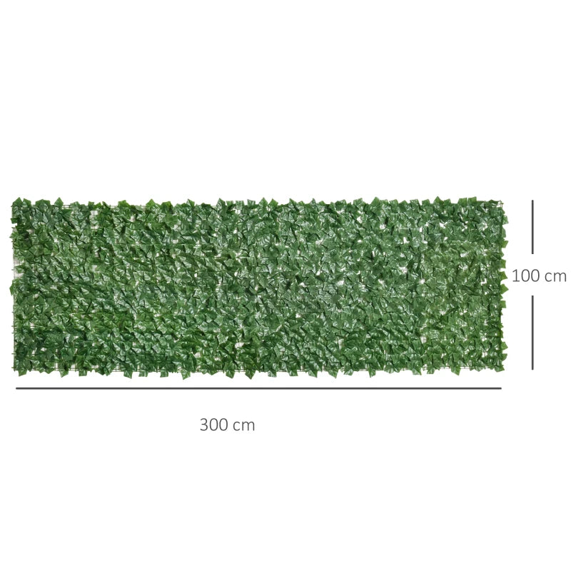 Green Artificial Leaf Fence Panel, 3M x 1M Privacy Screen for Outdoor & Indoor Use