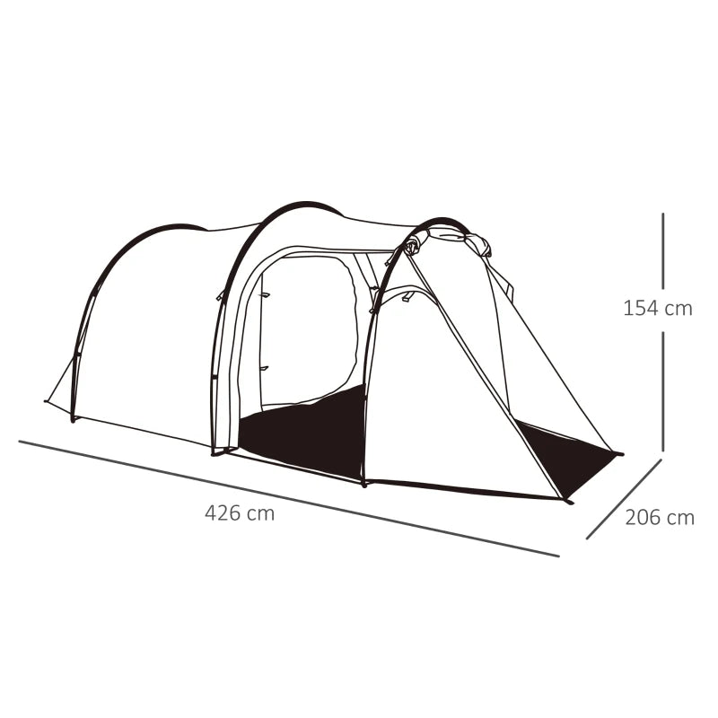 2-3 Person Tunnel Camping Tent with Vestibule & Ventilation