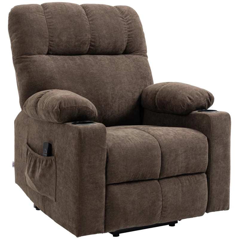 Riser & Recliner Chair for Elderly, Electric Lift, Remote, Dark Brown