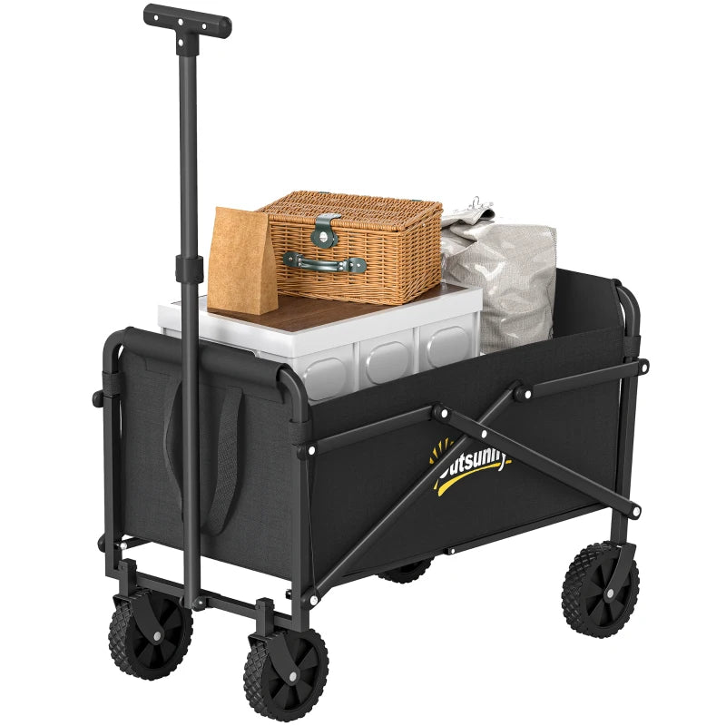 Heavy Duty Folding Trolley Cart with Wheels, Adjustable Handle & Carrying Bag, 41L