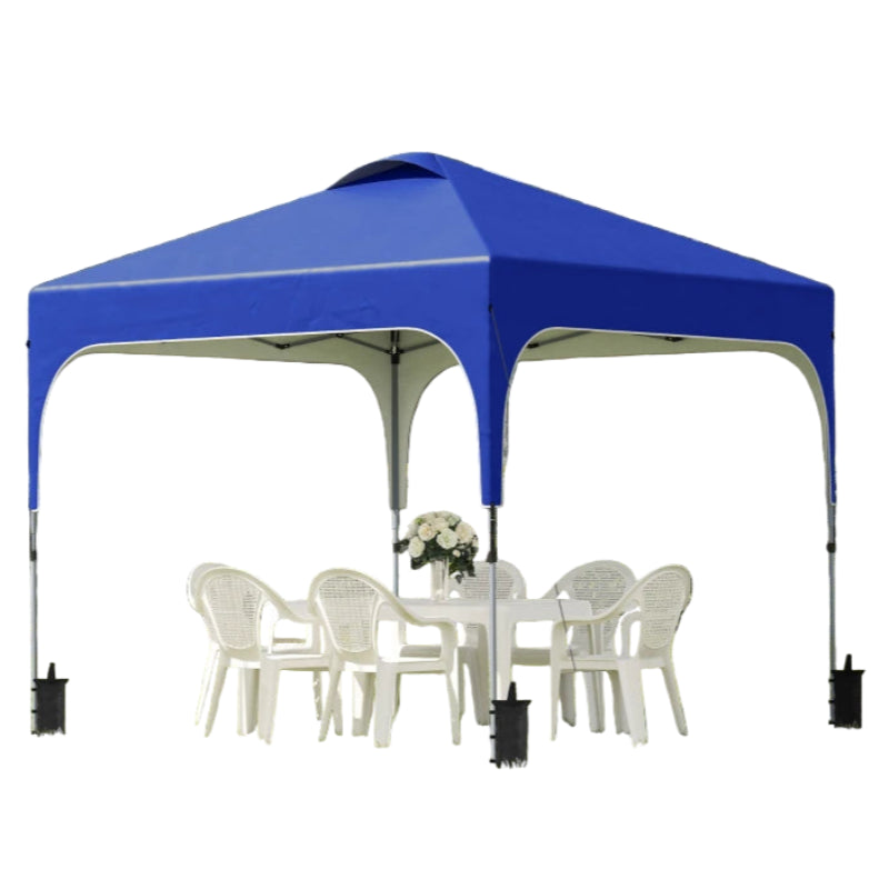 Blue Foldable Pop Up Gazebo Tent with Adjustable Height & Wheeled Carry Bag 3x3M