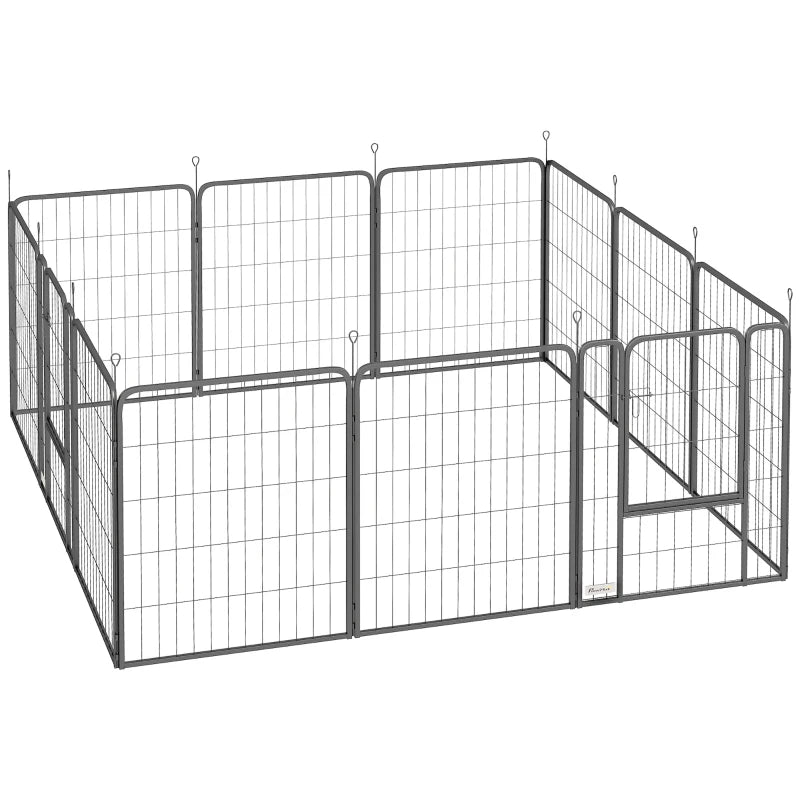 12-Panel Dog Playpen with Doors – Secure Medium Dog Pen