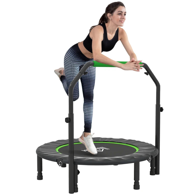 Green Mini Fitness Trampoline – 40" Foldable with Handle