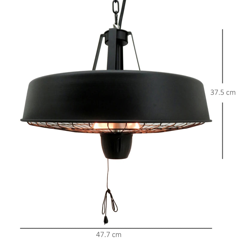 Electric Hanging Patio Heater – 1000/2500W Infrared Heat with Adjustable Power
