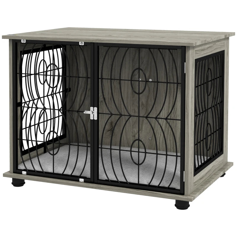 Dog Crate End Table Furniture with Plush Cushion for Medium Dogs – Indoor