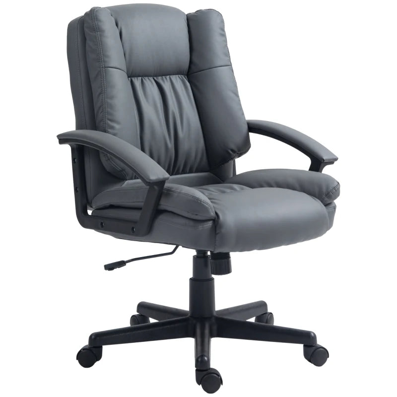 Dark Grey Mid Back Office Chair with Swivel Wheels