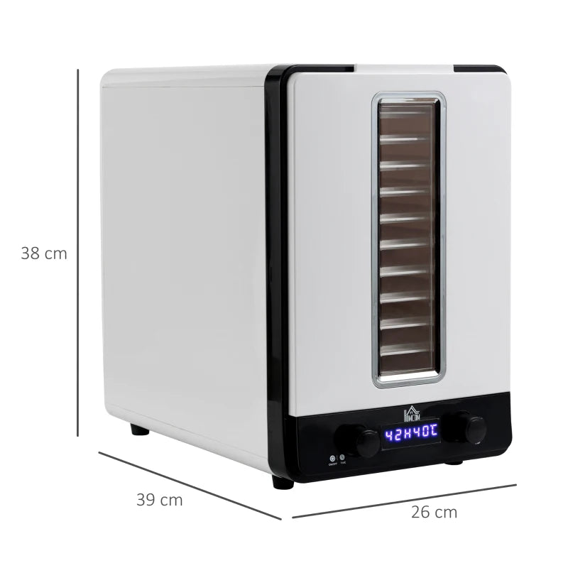 Food Dehydrator, 11 Trays, Temp 40-70℃, Timer for Precise Drying