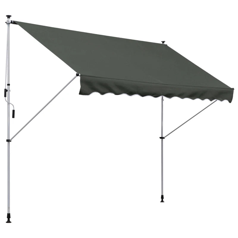 Stylish Adjustable Outdoor Awning with Aluminium Frame Grey for Patio Use 3x1.5m
