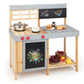 Children’s Wooden Mud Kitchen Set with Chalkboard for Creative Play