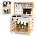 Pretend Outdoor Mud Kitchen for Kids with Detachable Sink & Toys