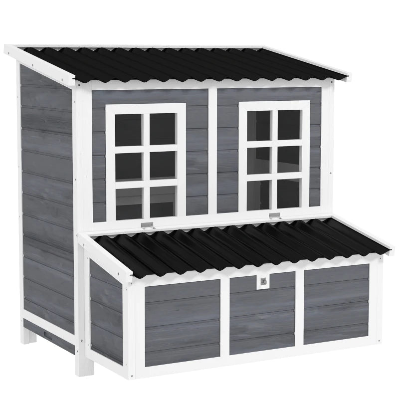 Wooden Chicken Coop for 4-6 Chickens – Nesting Box & Slide-Out Tray