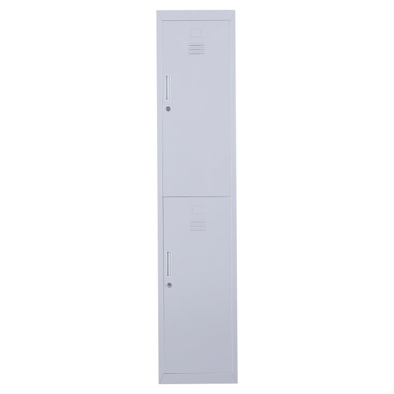 Steel Locker Cabinet, Grey Vertical Storage with Adjustable Shelves