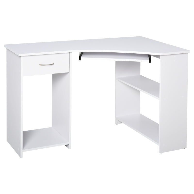 White L-Shaped Desk for Home Office & Study