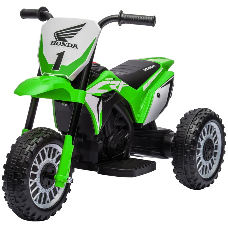 Three-Wheel Electric Motorbike for Toddlers with Sounds – Green, 6V, 18-36 Months