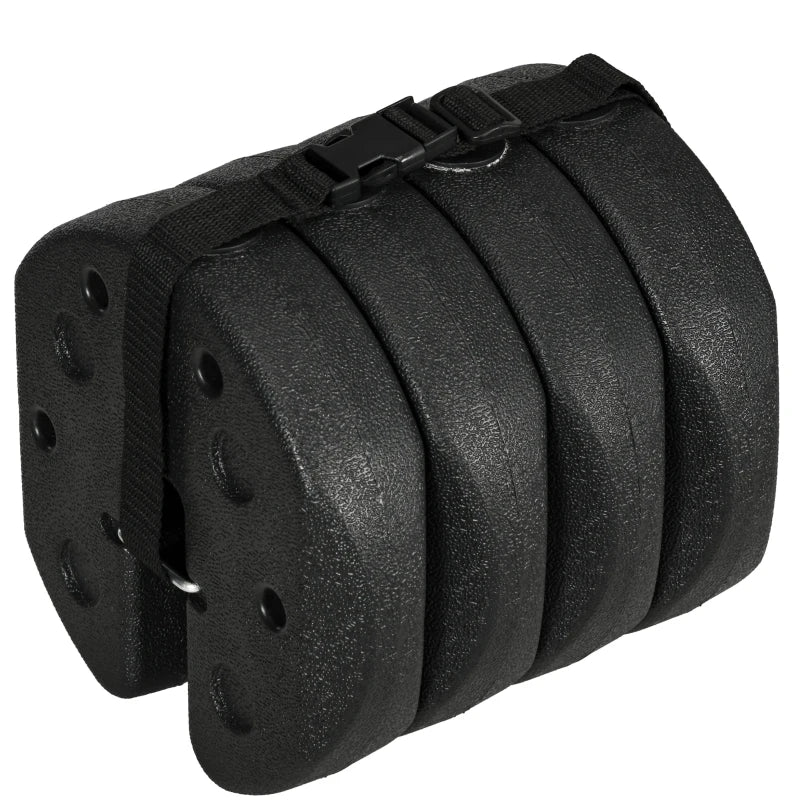 Gazebo Weight Set of 4 with Carry Belt and Reinforced Pins for Secure Setup 12KG