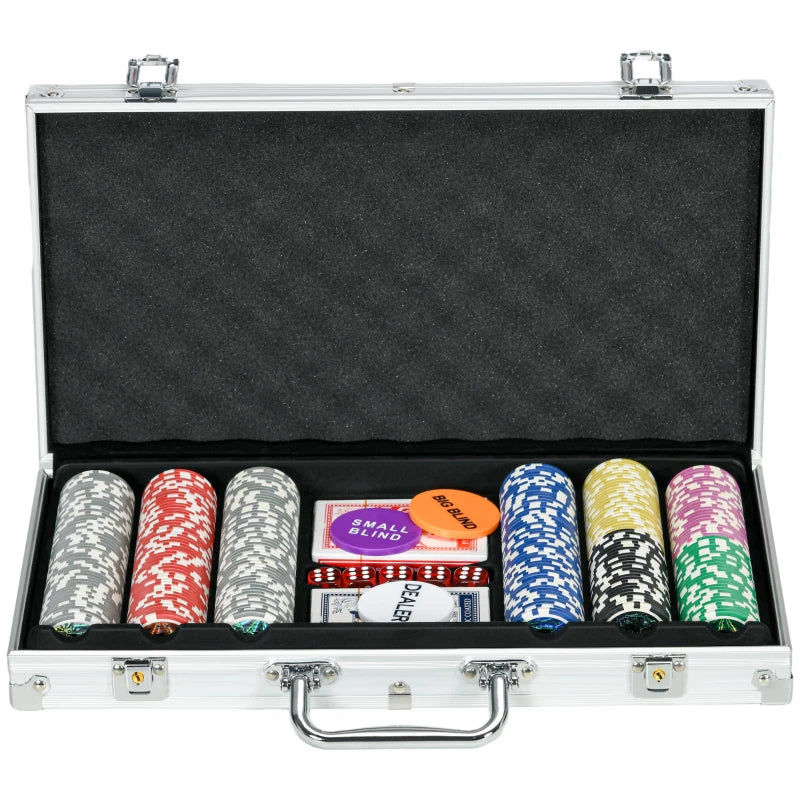 300-Piece Poker Set with Mat, Chips, Cards & Dice