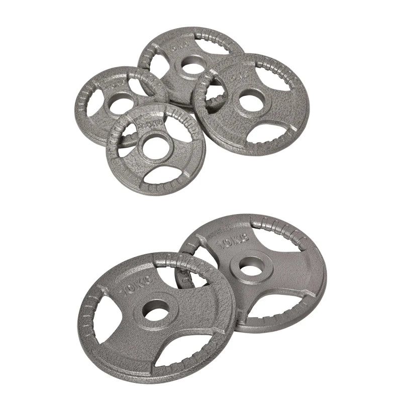 6-Piece Cast Iron Dumbbell Plates Set – 35kg Olympic Bar Weights
