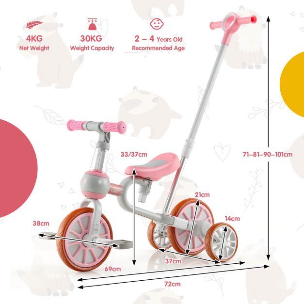 2. Multifunctional 4-in-1 Kids Training Balance Trike