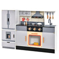 Kids Role Play Kitchen Set with Freestanding Refrigerator Toy