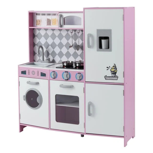 Kids Pretend Play Kitchen Set with Cooking Stove & Ice Maker Toy