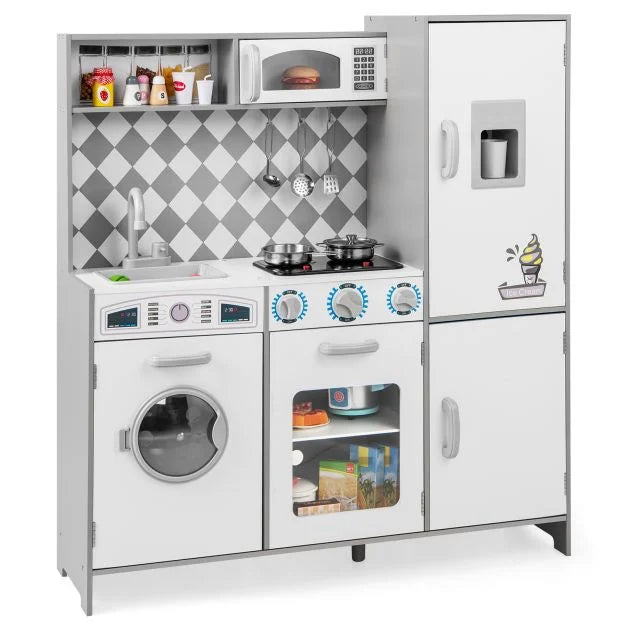 Kids Pretend Play Kitchen Set with Cooking Stove & Ice Maker Toy