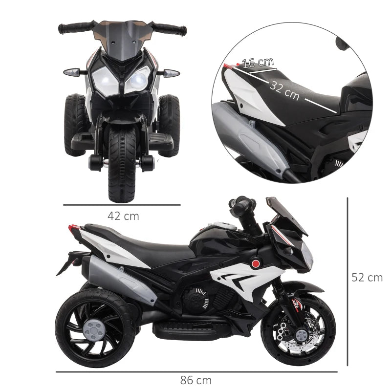 Electric Kids Motorcycle Ride-On Toy with 3 Wheels, Lights, Horn & Music Included