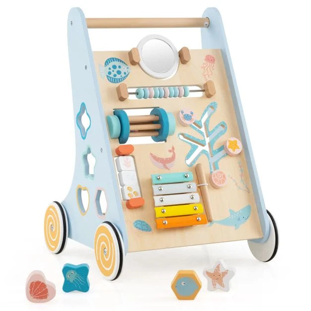 Push & Pull Activity Center with Wheels for Toddler Learning Fun